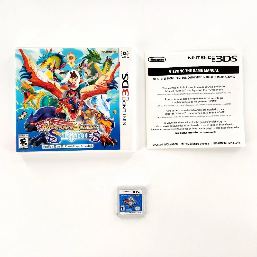 Monster Hunter Stories (Nintendo 3DS, 2017) Authentic Complete Tested & Works
